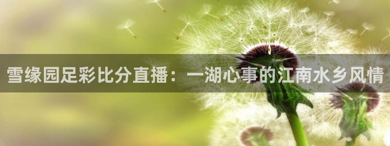 松鼠网官方下载：雪缘园足彩比分直播：一湖心事的江南水乡风情