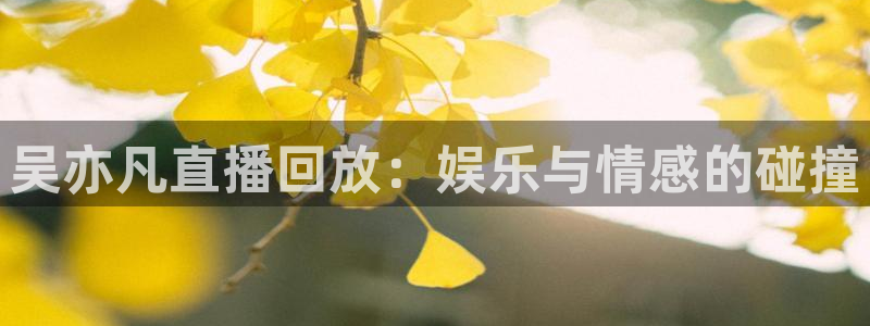 松鼠体育在线直播视频：吴亦凡直播回放：娱乐与情感的碰撞